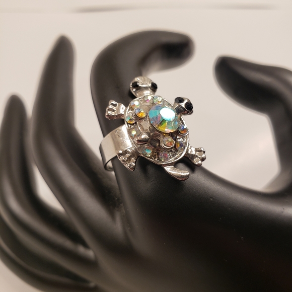 Turtle w/Baby 🐢, Multi Gem, Spinner Ring - Picture 3 of 6